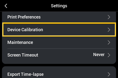 U1 touchscreen - device calibration, step 6