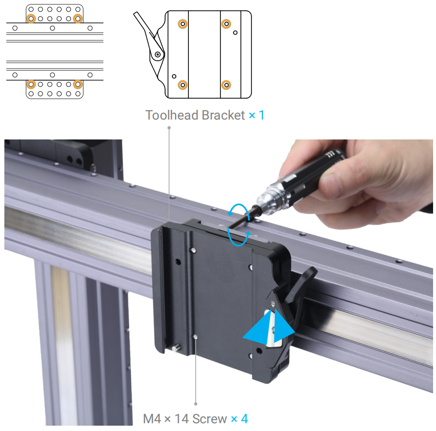 Installing toolhead onto bracing kit | Snapmaker Wiki