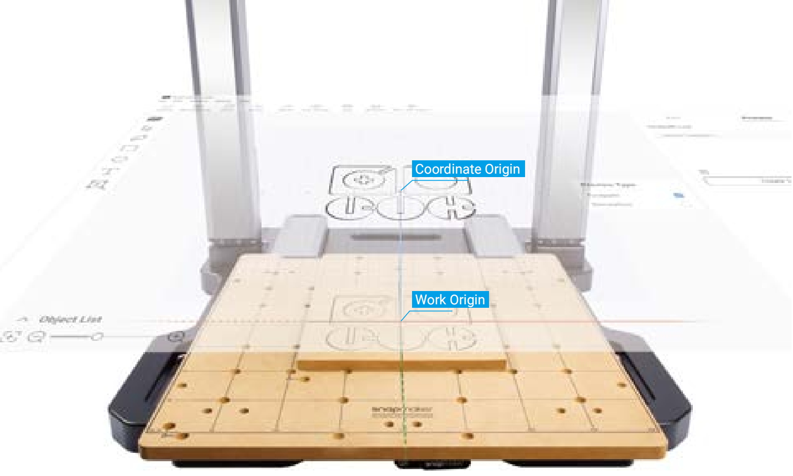 Setting the work origin for CNC machining via the L bracket