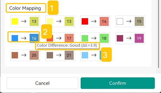 Color Mapping delta E check